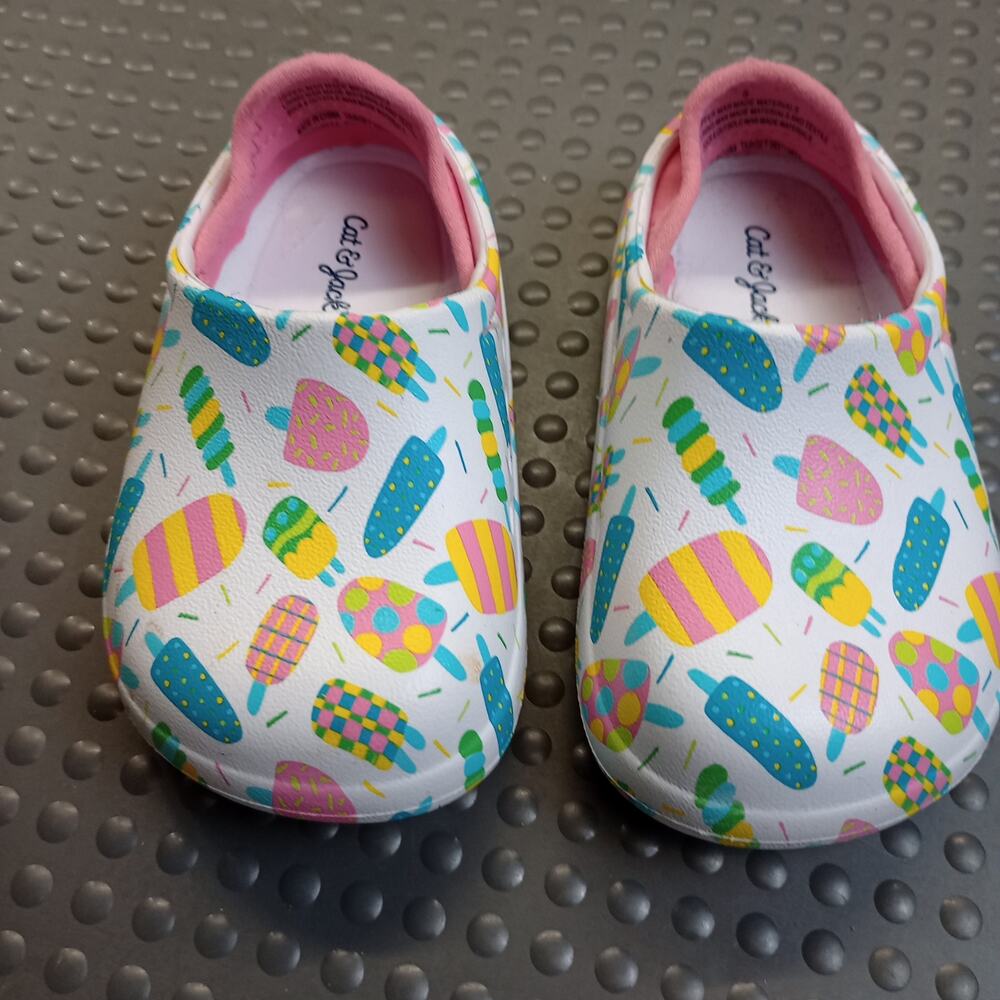 Cat & Jack Kids Clogs Popsicle Ice Cream Print Pink Size 5